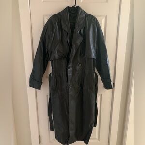 Vintage Black Double-Breasted Trench Coat